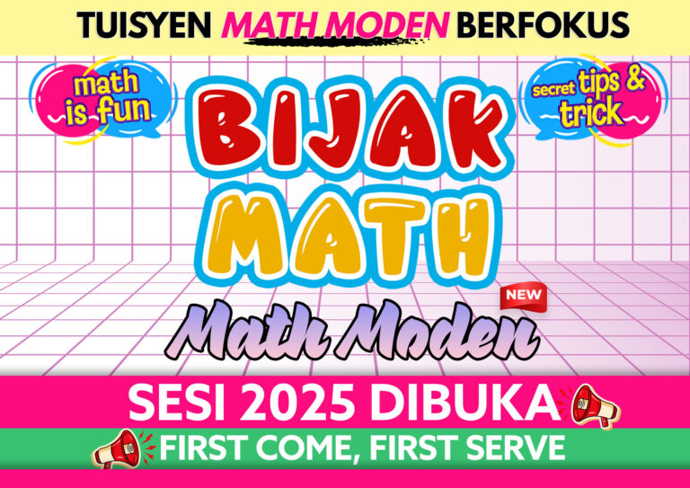 Tuisyen Math Moden Berfokus Dibuka Untuk Pendaftaran (Tingkatan 4 & 5)