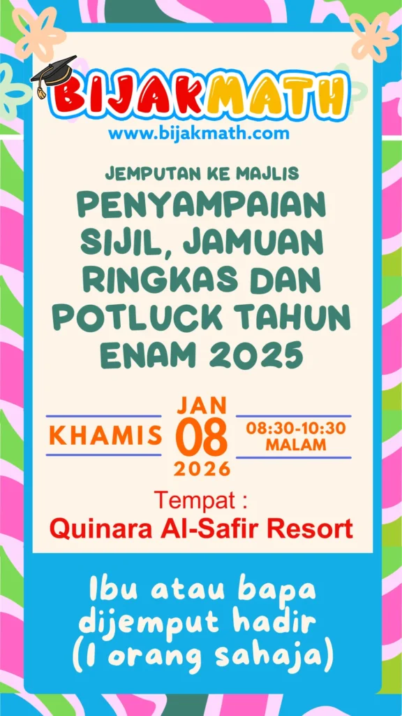 Bijak Math Penyampaian Sijil, Jamuan Ringkas dan potluck 2026