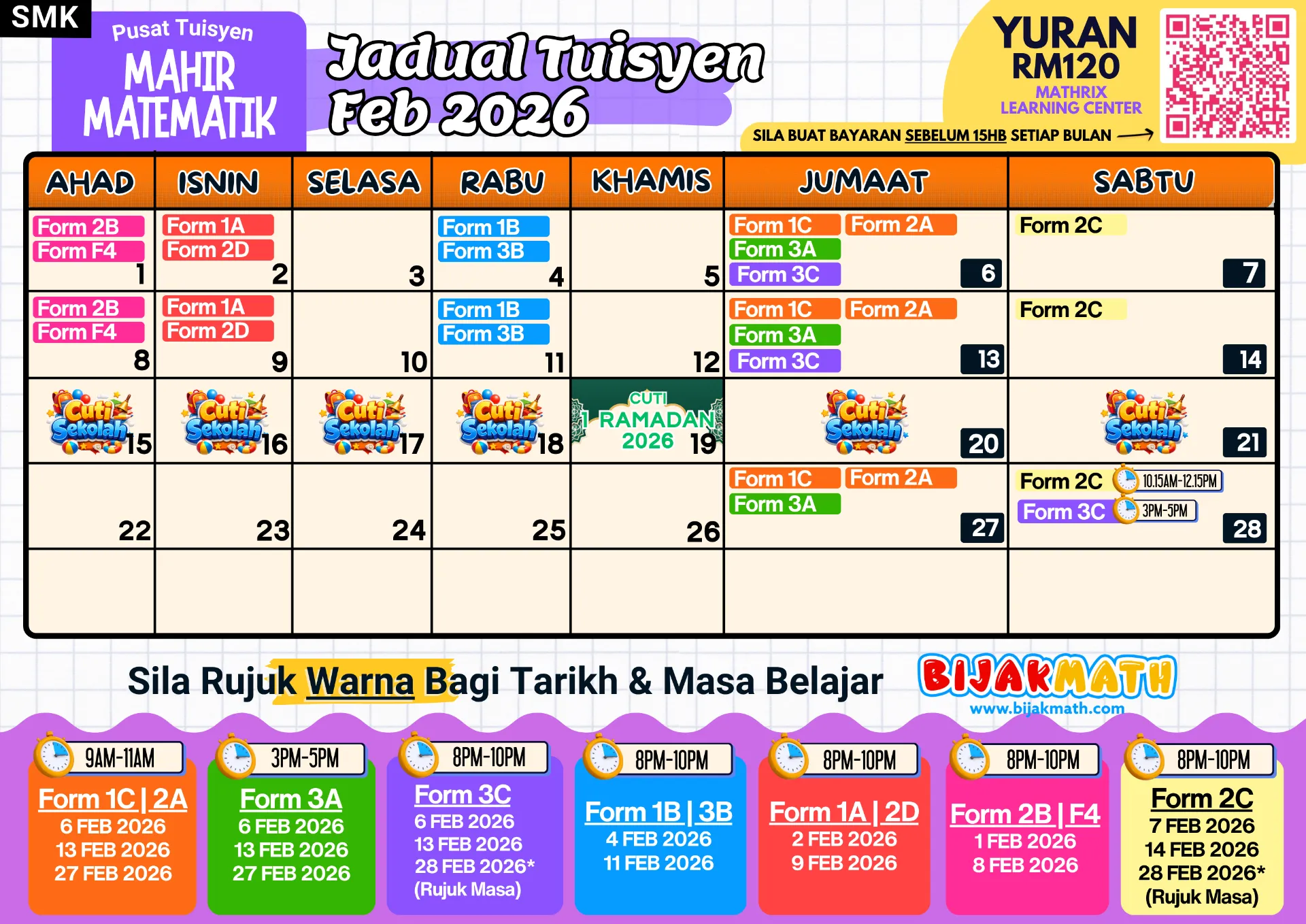 Jadual SMK FEB 2026