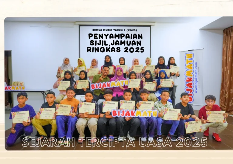 Keputusan UASA 2025 Darjah 6: 77% Murid Dapat A, 6 Murid Skor 100%, 100% Lulus – Sejarah Cemerlang Tercipta di BijakMath
